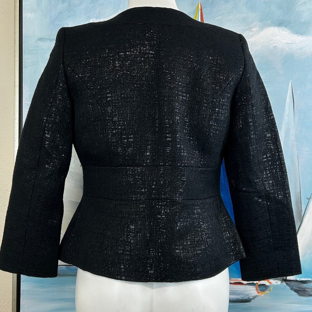 White House Black Market Blazer Black Shimmering Texture size 6 - Picture 5 of 7